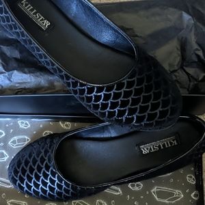 Killstar Velvet mermaid flats